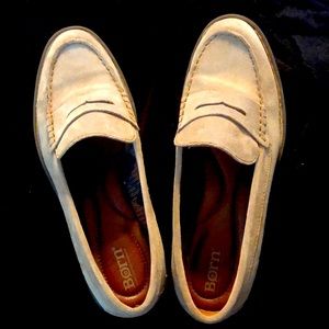 Born Suede Loafers - Tan - Lug Sole - Like New